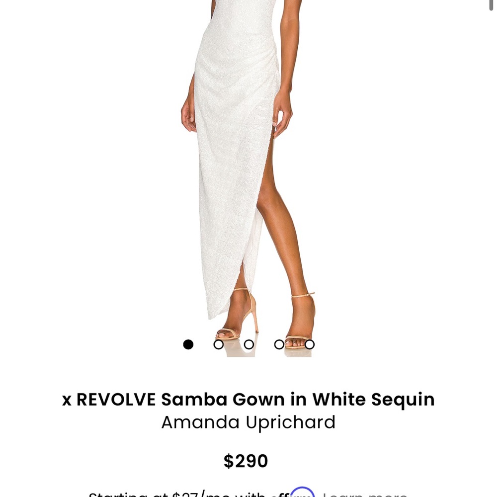 Amanda Uprichard White Sequin Gown